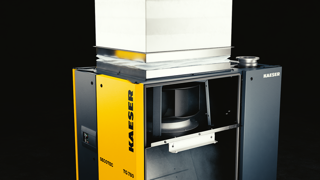 Pažangioji naujojo SECOTEC freoninio sausintuvo technologija – išcentrinis ventiliatorius.