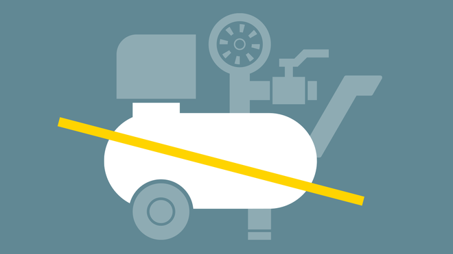 „i.Comp 3“ nereikalinga suspausto oro talpykla.